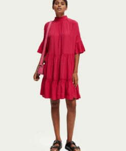 Alternative view of Scotch & Soda 170961 :  Ruffle-sleeved tiered mini dress Cherry pie
