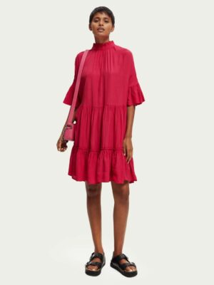 Alternative view of Scotch & Soda 170961 :  Ruffle-sleeved tiered mini dress Cherry pie