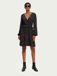 Alternative view of Scotch & Soda 172092 :  Long-sleeved printed V-neck mini dress Ikat rain