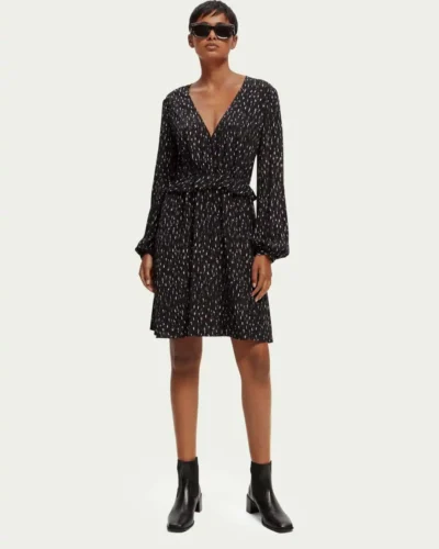 Alternative view of Scotch & Soda 172092 :  Long-sleeved printed V-neck mini dress Ikat rain