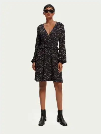 Alternative view of Scotch & Soda 172092 :  Long-sleeved printed V-neck mini dress Ikat rain
