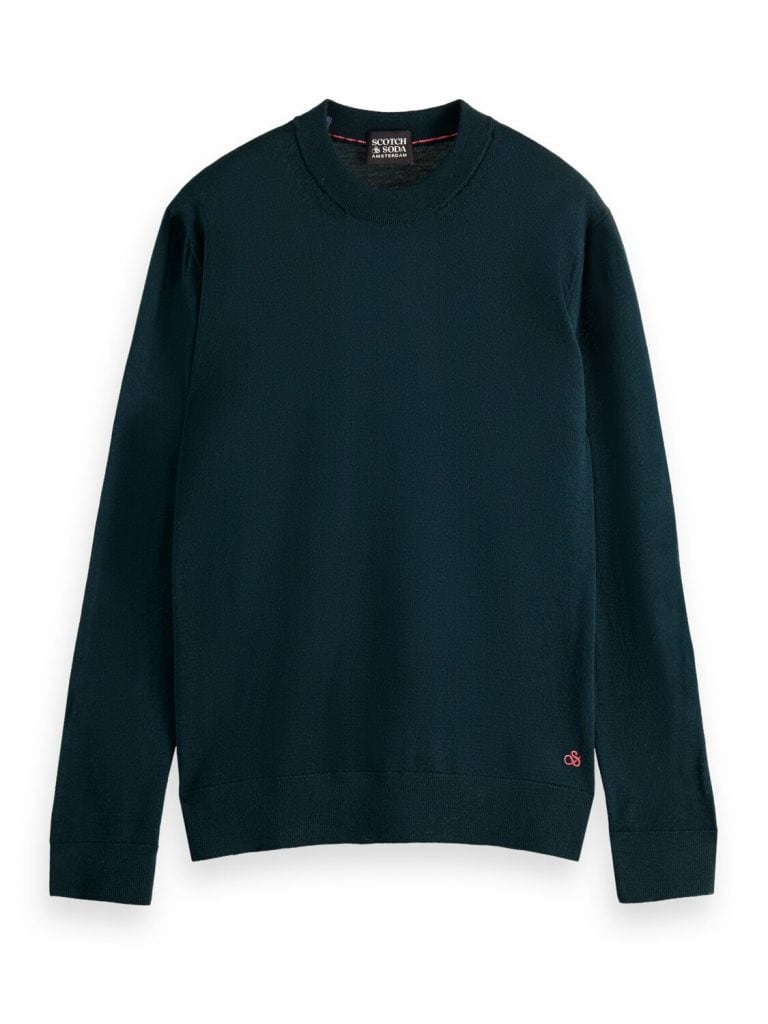 Scotch & Soda 169251 : Merino wool crewneck sweater Space green - Image 2
