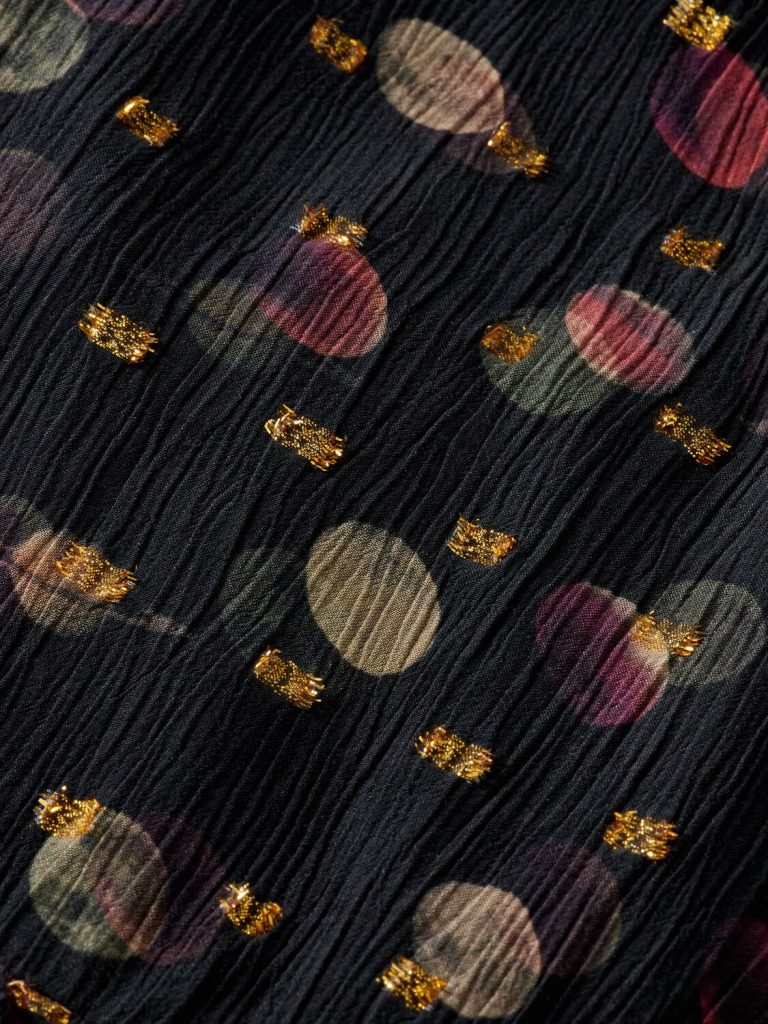 Scotch & Soda 169398 :  Ruffled long sleeved jacquard mini dress - Planets - Image 5