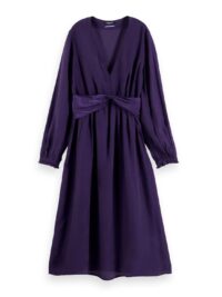 Alternative view of Scotch & Soda 169288 :  Long-sleeved V-neck belted midi dress