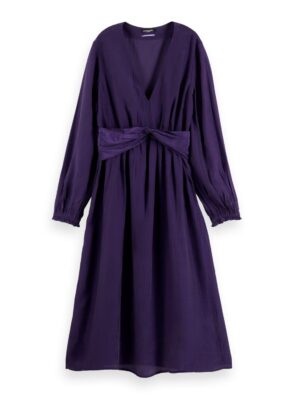 Alternative view of Scotch & Soda 169288 :  Long-sleeved V-neck belted midi dress