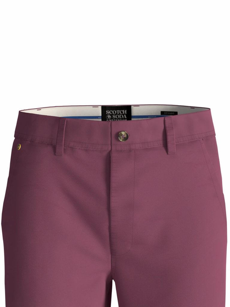 Scotch & Soda 169789 : Essentials Stuart organic regular slim-fit stretch chino Dahlia - Image 3