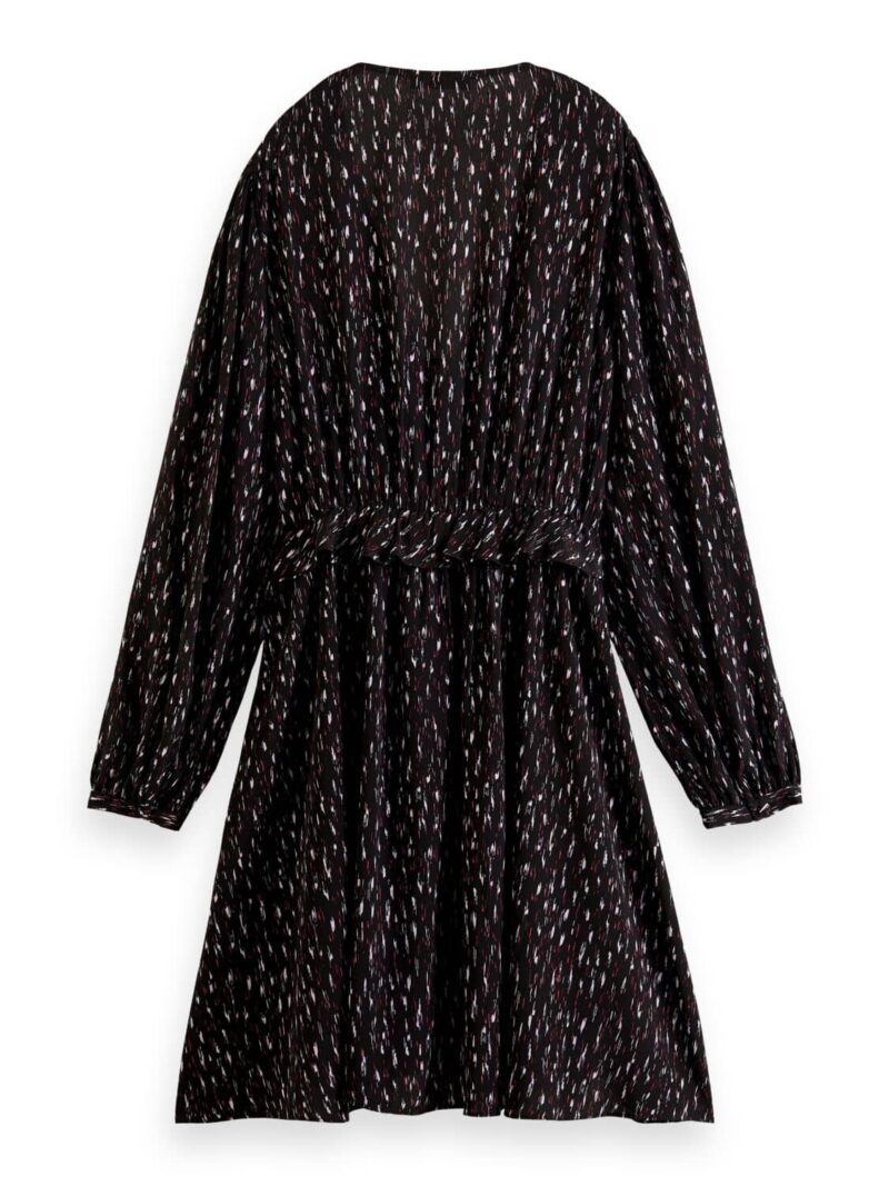 Scotch & Soda 172092 :  Long-sleeved printed V-neck mini dress Ikat rain - Image 4