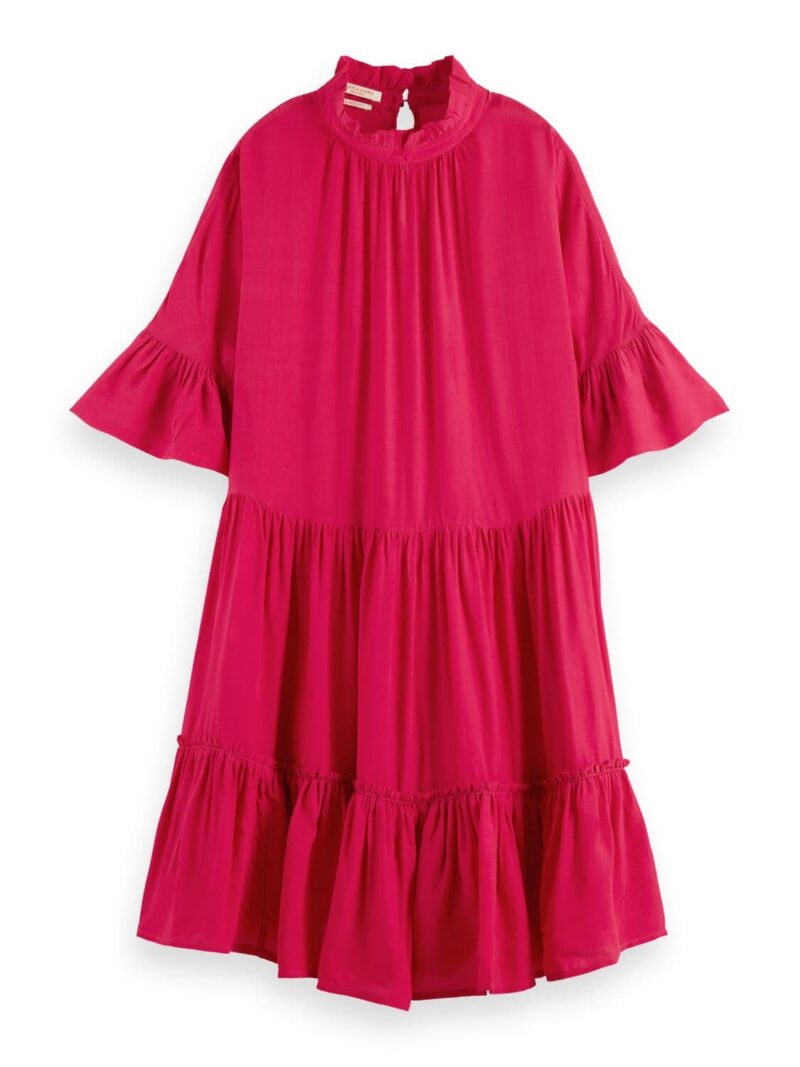 Scotch & Soda 170961 :  Ruffle-sleeved tiered mini dress Cherry pie - Image 6