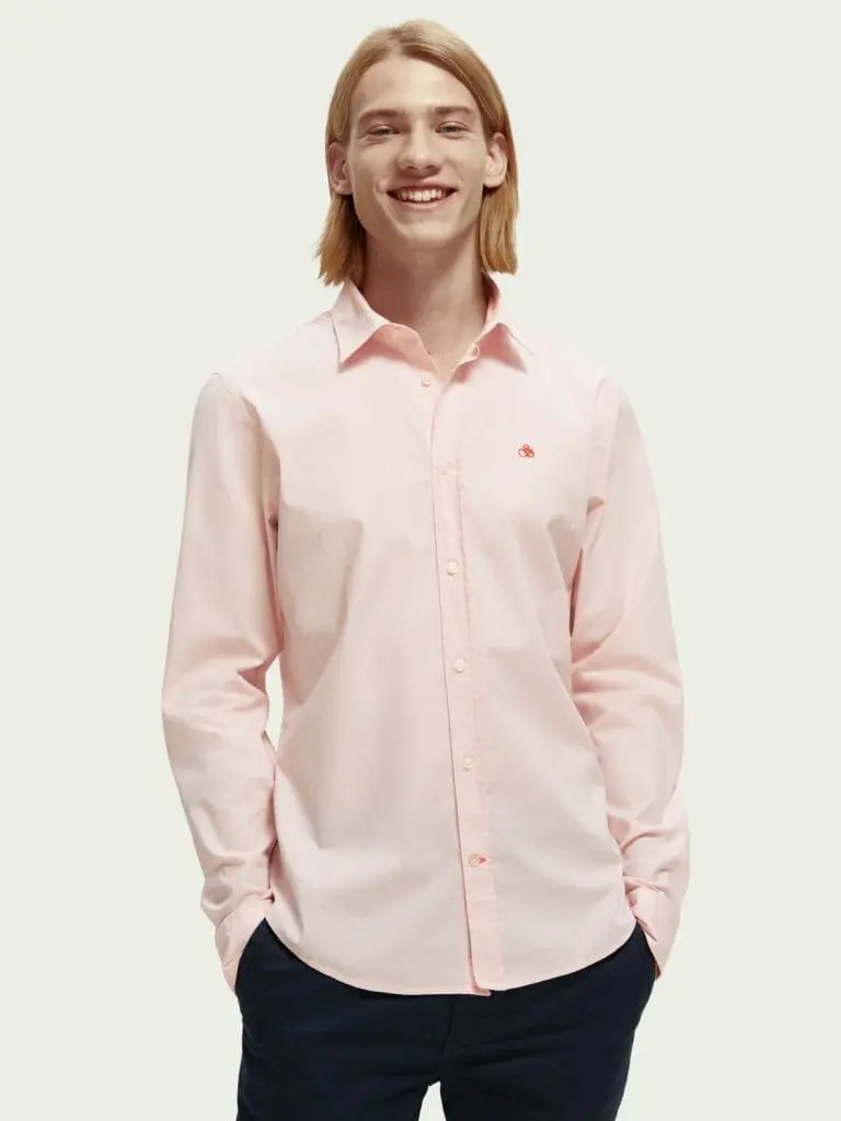 Scotch & Soda 169718  : Slim fit poplin shirt, Rose