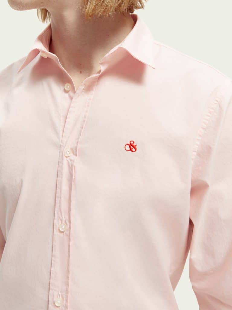Scotch & Soda 169718  : Slim fit poplin shirt, Rose - Image 3