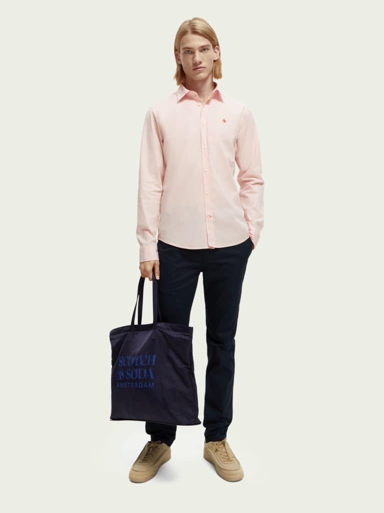 Scotch & Soda 169718  : Slim fit poplin shirt, Rose - Image 4