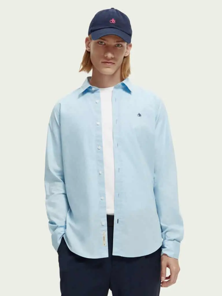 Scotch & Soda 169718  : Slim fit poplin shirt, Sky