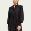 Scotch & Soda 170951 :  Broderie anglaise mini organic cotton dress, Black
