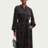 Scotch & Soda 170960 :  Relaxed fit printed midi jacquard shirt dress, Ikat rain