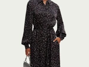 Scotch & Soda 170960 :  Relaxed fit printed midi jacquard shirt dress, Ikat rain