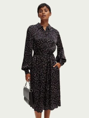 Scotch & Soda 170960 : Relaxed fit printed midi jacquard shirt dress, Ikat rain