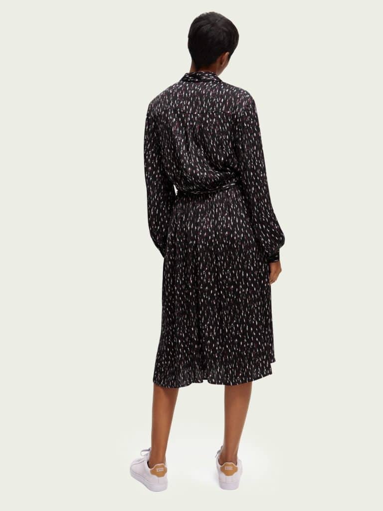 Scotch & Soda 170960 :  Relaxed fit printed midi jacquard shirt dress, Ikat rain - Image 3