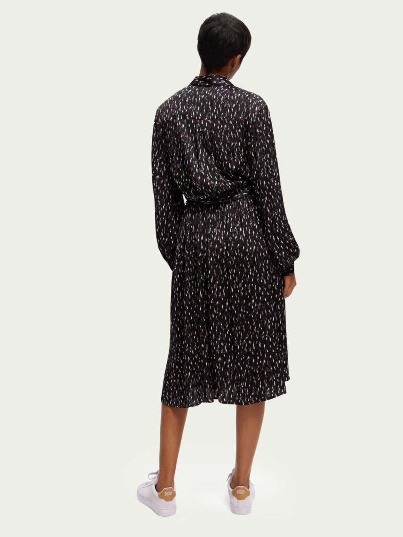 Scotch & Soda 170960 :  Relaxed fit printed midi jacquard shirt dress, Ikat rain - Image 3