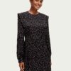 Scotch & Soda 170962 : Long-sleeved structured printed mini dress, Ikat rain
