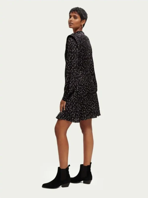 Scotch & Soda 170962 : Long-sleeved structured printed mini dress, Ikat rain image1