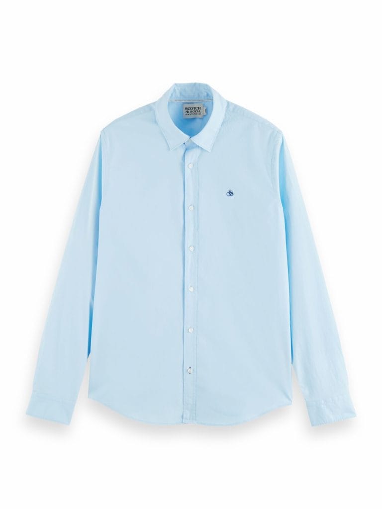 Scotch & Soda 169718  : Slim fit poplin shirt, Sky - Image 2