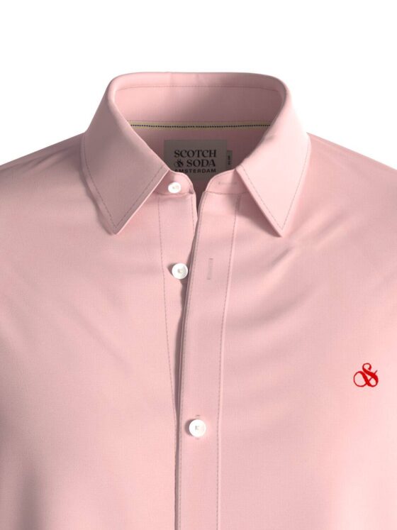 Scotch & Soda 169718  : Slim fit poplin shirt, Rose - Image 7