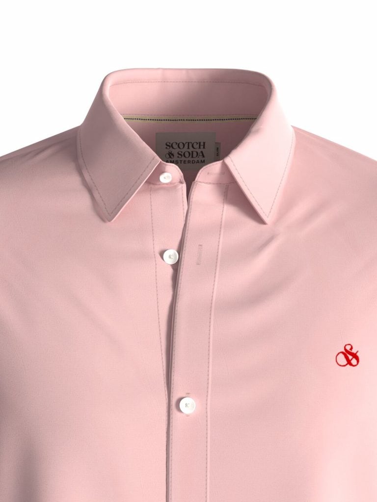 Scotch & Soda 169718  : Slim fit poplin shirt, Rose - Image 7