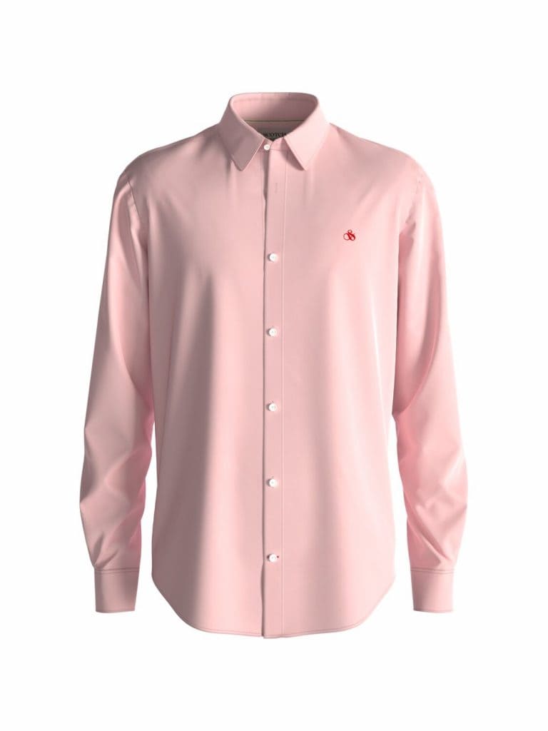Scotch & Soda 169718  : Slim fit poplin shirt, Rose - Image 2