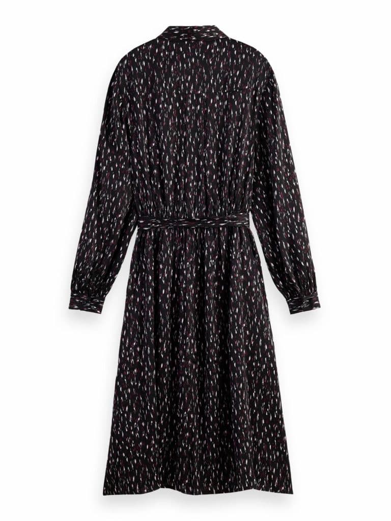 Scotch & Soda 170960 :  Relaxed fit printed midi jacquard shirt dress, Ikat rain - Image 5