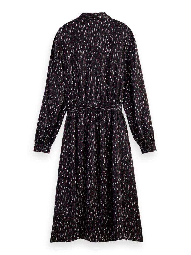 Scotch & Soda 170960 :  Relaxed fit printed midi jacquard shirt dress, Ikat rain - Image 5