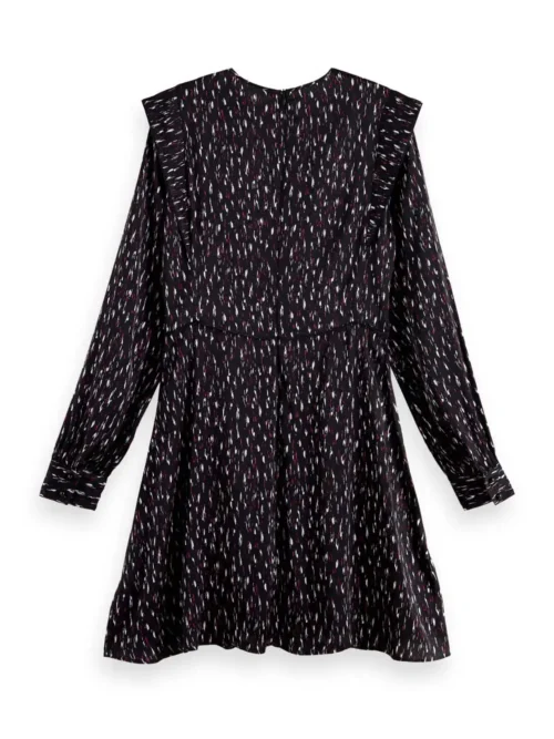 Scotch & Soda 170962 : Long-sleeved structured printed mini dress, Ikat rain image3