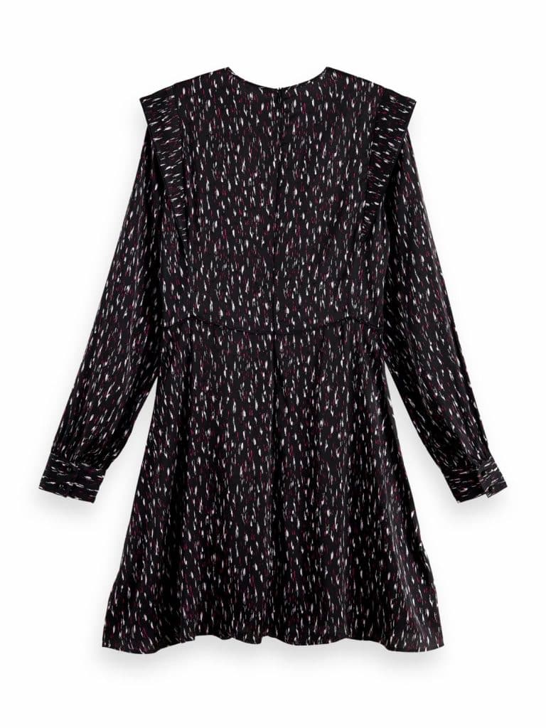 Scotch & Soda 170962 : Long-sleeved structured printed mini dress, Ikat rain - Image 5
