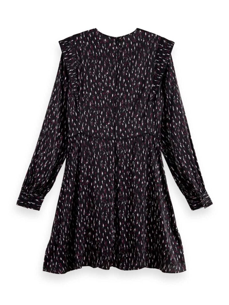 Scotch & Soda 170962 : Long-sleeved structured printed mini dress, Ikat rain - Image 5