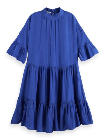 Alternative view of Scotch & Soda 170961 :  Ruffle-sleeved tiered mini dress, Bright blue