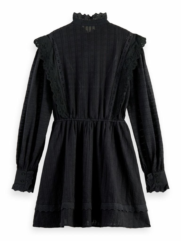 Scotch & Soda 170951 :  Broderie anglaise mini organic cotton dress, Black - Image 5