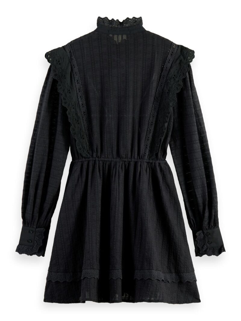 Scotch & Soda 170951 :  Broderie anglaise mini organic cotton dress, Black - Image 5
