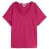 Scotch & Soda 169657 : Relaxed fit scoop-neck ladder tape T-shirt, Cherry pie