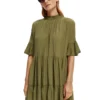 Scotch & Soda 170961 :  Ruffle-sleeved tiered mini dress, Army Green