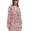 Scotch & Soda 172092 :  Long-sleeved printed V-neck mini dress, Ikat cherry