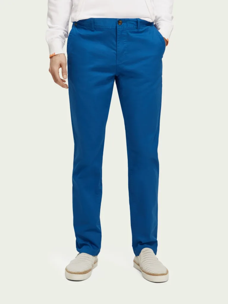 Scotch & Soda 171532 : Essentials Stuart organic regular slim-fit stretch chino , Riviera blue