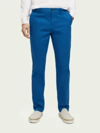 Scotch & Soda 171532 : Essentials Stuart organic regular slim-fit stretch chino , Riviera blue