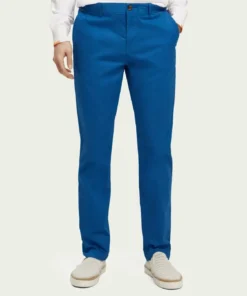 Scotch & Soda 171532 : Essentials Stuart organic regular slim-fit stretch chino , Riviera blue