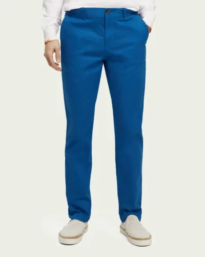 Scotch & Soda 171532 : Essentials Stuart organic regular slim-fit stretch chino , Riviera blue