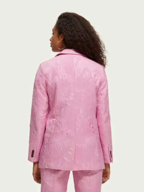 Scotch & Soda 171867 :  Single-breasted jacquard blazer, Orchid Pink - Image 3