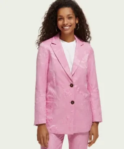 Scotch & Soda 171867 :  Single-breasted jacquard blazer, Orchid Pink