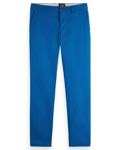 Alternative view of Scotch & Soda 171532 : Essentials Stuart organic regular slim-fit stretch chino , Riviera blue
