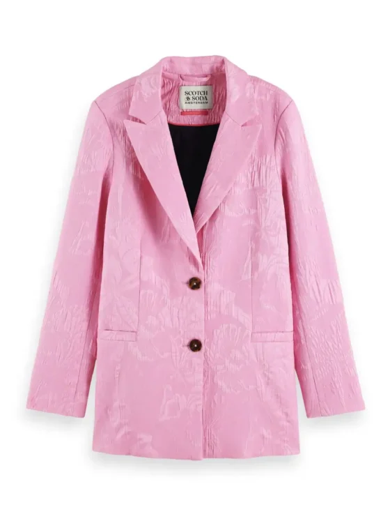 Scotch & Soda 171867 :  Single-breasted jacquard blazer, Orchid Pink - Image 2