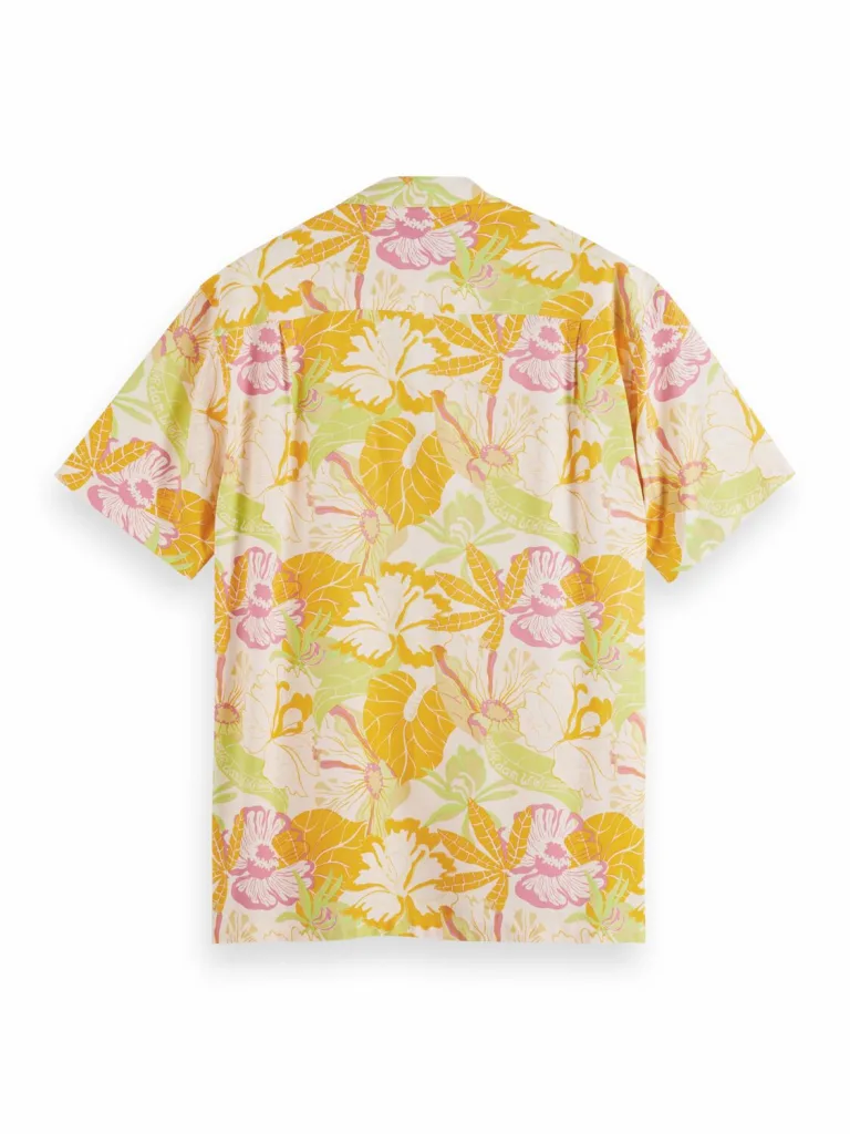Scotch & Soda 171643 : Printed camp shirt, Yellow floral - Image 7