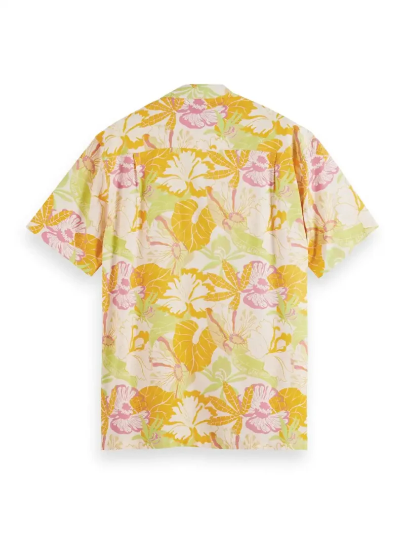 Scotch & Soda 171643 : Printed camp shirt, Yellow floral - Image 7