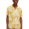 Scotch & Soda 171643 : Printed camp shirt, Yellow floral